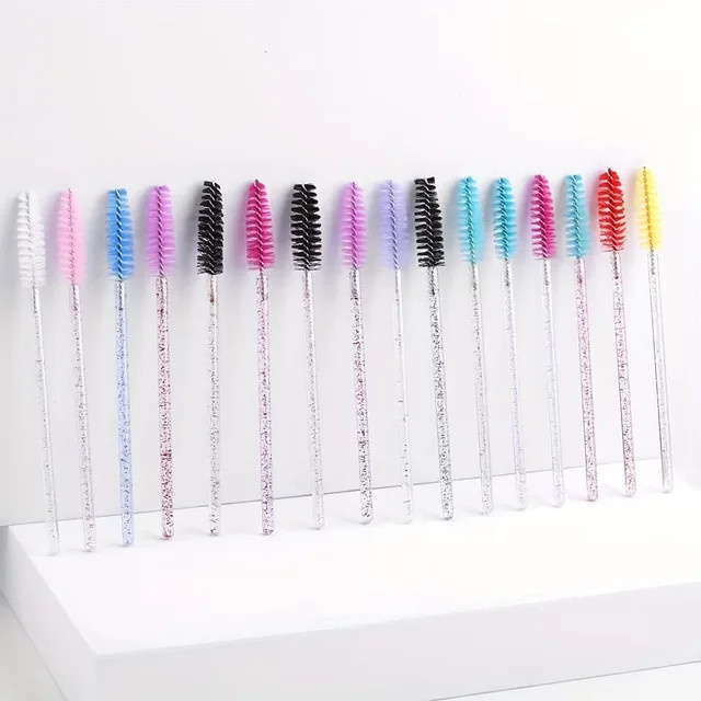 50 Stück Spoolie-Pinsel, transparent, Einweg-Mascara-Applikatoren, Unisex - Bild 1