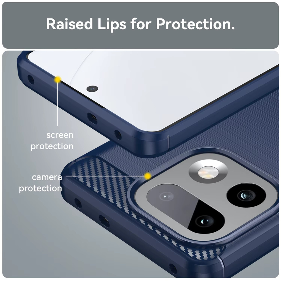 Realme Handyhülle aus Soft-TPU-Silikon mit Carbonfaser-Design für Realme 16 15 14 13 Pro Plus 14X GT7 Pro GT6T GT7T GT6 in Schwarz und Blau - Bild 6