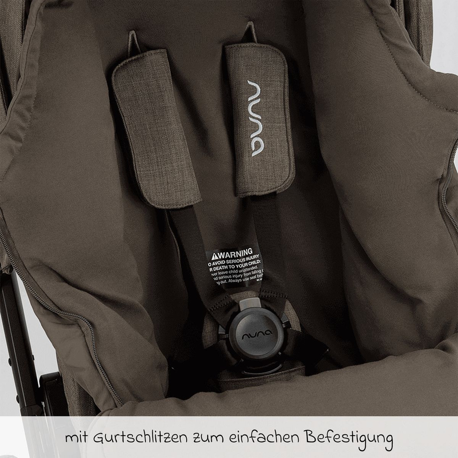Nuna 2-teiliges Winter-Kinderwagen-Set mit Fußsack und Handschuhen aus Wolle in Grün und Braun - Bild 4
