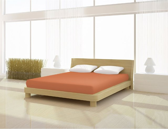 Mr. Sandman Spannbetttuch Classic in Orange mit Elastan, B/T: 180 x 200 cm, Höhe: 20-22 cm - Bild 1
