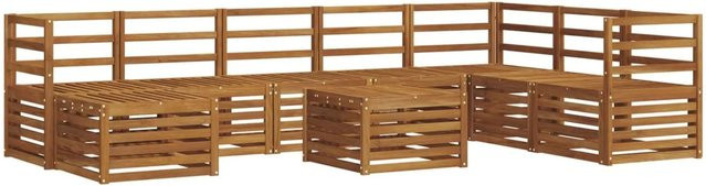 vidaXL Sofagarnitur aus Massivholz Akazie in Natur Braun mit Latten-Design und Tisch - Bild 1