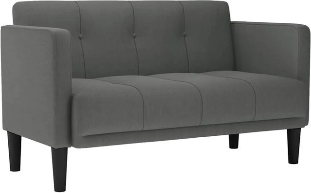 vidaXL Zweisitzer-Sofa in Grau mit Stoffbezug und Armlehnen, B/T/H: 124 x 74,5 x 67 cm - Bild 1