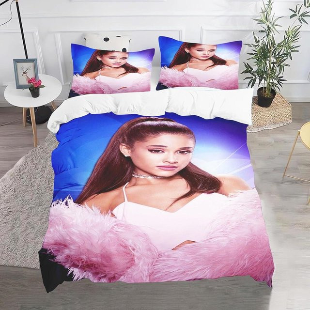 Ariana Grande 3D Bettwäsche-Set mit Bettbezug und Kissenbezug, Digitaldruck Design, Mehrfarbig, B/H: 135 x 200 cm - Bild 1