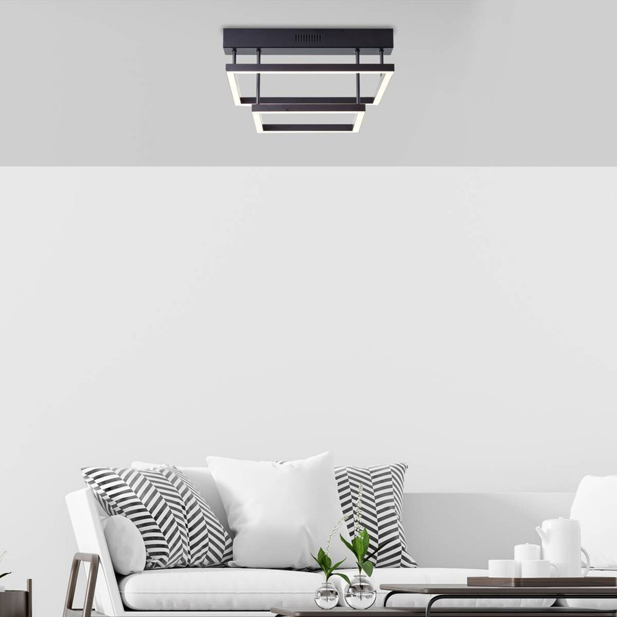 Brilliant Ranut LED Deckenleuchte schwarz aus Metall und Kunststoff, 2-flammig, 17W, 3000K, dimmbar, B/H/T: 32 x 19 x 35 cm - Bild 3