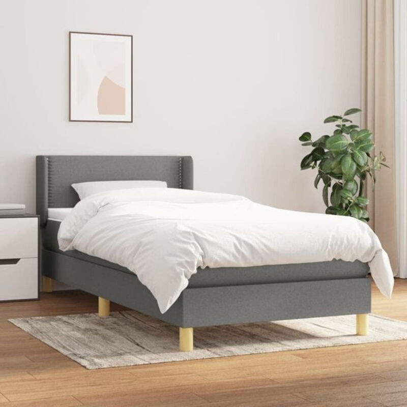 Vidaxl Boxspringbett mit Matratze in Anthrazit aus Stoff, B/T/H: 80 x 200 x 83 cm - Bild 1