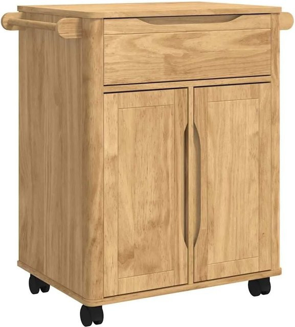 vidaXL Küchentrolley FLORO aus Kiefernholz in Wachsbraun B/T/H: 72,5 x 45 x 80 cm - Bild 1