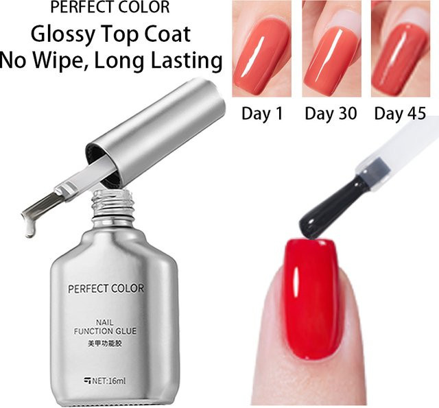 PERFECT COLOR No-Wipe Gel Polish Top Coat, 16 ml, glänzend - Bild 1