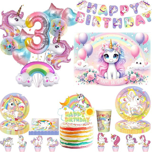 Hasbro Cartoon Regenbogen Einhorn Geburtstagsdekoration, Party-Zubehör - Bild 1