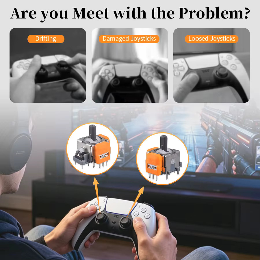 GGBEE Hall-Effekt-Joystick Ersatz-Reparaturset für PS5 PS4 und Xbox Controller, 3D Analog-Stick-Module für linke und rechte Thumbsticks - Bild 5