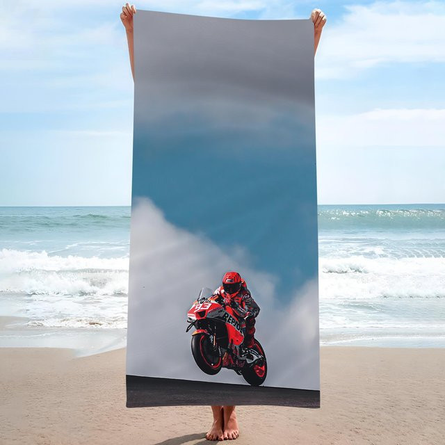 JMG Household Supplies M-Marquezs Motorrad Strandtuch mit Anime-Print, Mehrfarbig, B/H: 75 x 150 cm - Bild 1