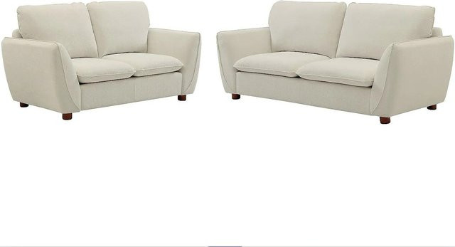 Vente-unique Couchgarnitur Menardia in Gebrochenem Weiß mit 3-Sitzer und 2-Sitzer Sofa, Breite: 170 cm, Tiefe: 207 cm - Bild 1