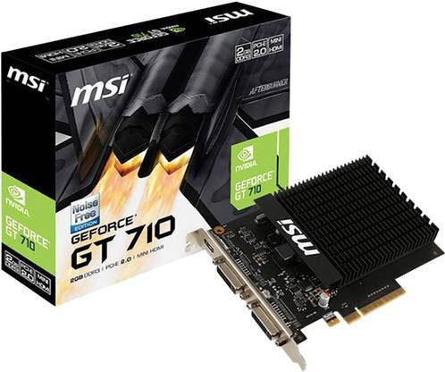 MSI GeForce GT 710 Gaming Grafikkarte mit 2GB GDDR3-RAM, HDMI, DVI und VGA, Low Profile, Schwarz - Bild 1