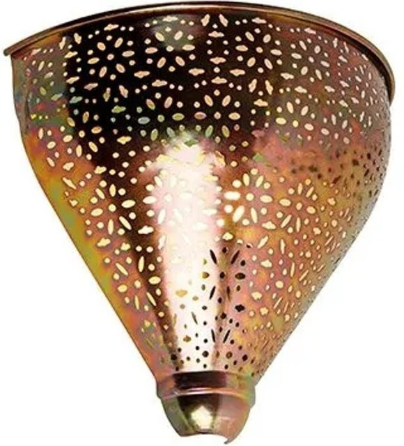 QAZQA Orientalische Wandleuchte Muraf in Kupfer und Bronzebraun mit Muster, dimmbar, E14 - Bild 1