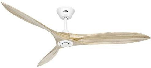 CasaFan ECO AIRSCREW 152 MW-NT Deckenventilator mit Fernbedienung, Weiß matt und Holz Natur, 28W, Durchmesser: 152 cm, Höhe: 27,5 cm - Bild 1