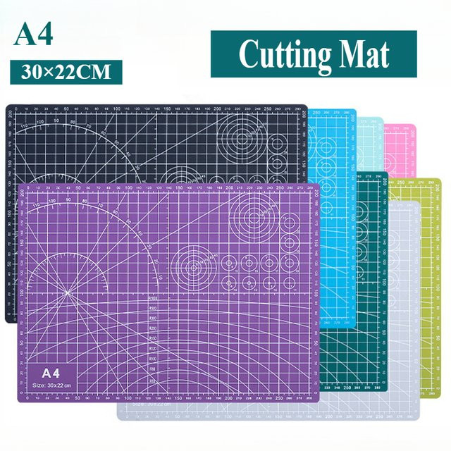 QIANKONG Selbstheilende Schneidematte aus PVC mit Präzisionsgitter in Grün und Mehrfarbig für Quilten, Scrapbooking und Basteln - Bild 1
