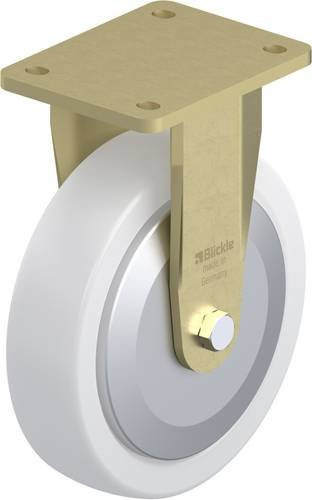 Blickle Bockrolle BS-SPO 200G-FA in Weiß mit Stahlgehäuse, Rad-Durchmesser: 200 mm, Tragfähigkeit: 1500 kg - Bild 1