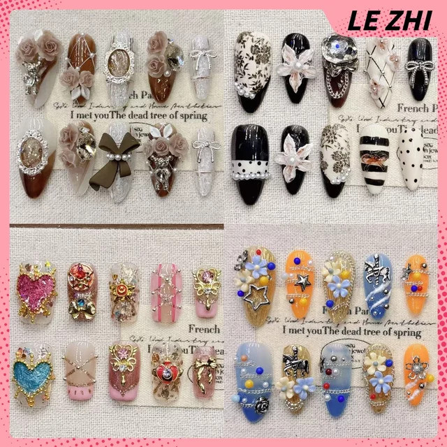 keeppley 3D-Blumen Nagelverzierung, Metall, Glänzend, Unisex - Bild 1