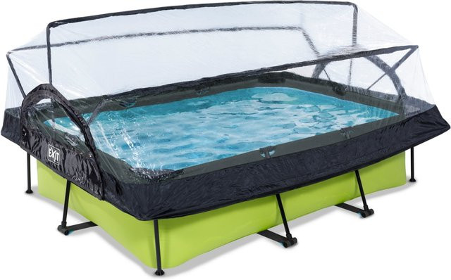EXIT Lime Rechteckiger Frame Pool in Grün mit Abdeckung und Filterpumpe, B/T/H: 220 x 150 x 65 cm - Bild 1