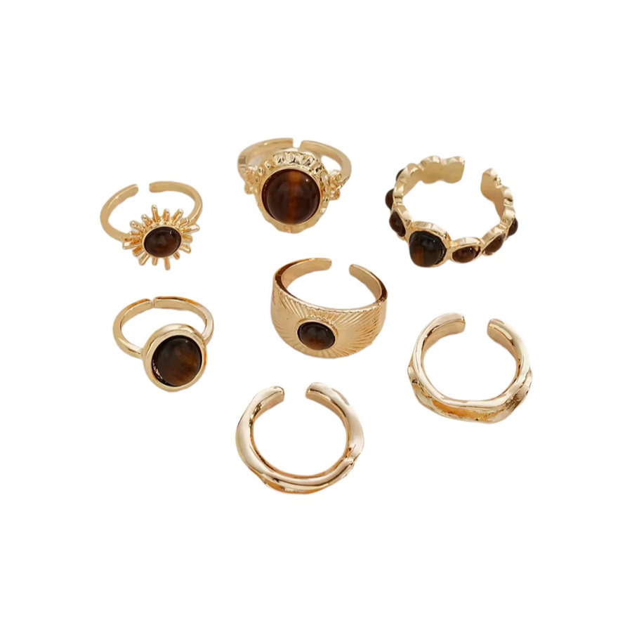 AY Ringe Set, 7-teilig, Vintage, Braun, Damen - Bild 4