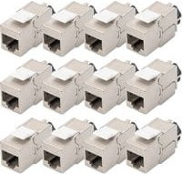 Digitus Cat.6a Keystone-Modul Ethernet LAN geschirmt in Weiß und Silber - Bild 1