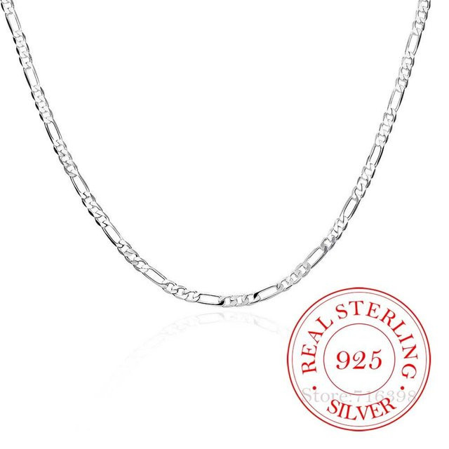 Wucifang Jewelry Halskette 925 Silber, Figaro, 40 cm, Unisex - Bild 1