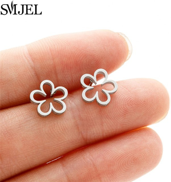SMJEL Ohrstecker Edelstahl, Blume, Vintage, Damen - Bild 1