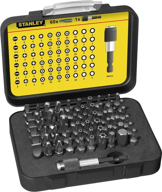 Stanley Bit-Sortiment 1/4 Zoll mit magnetischem Bithalter 61-teilig 1-13-902 - Bild 1