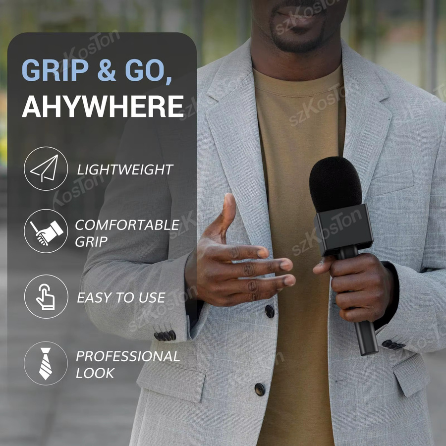 SZKOSTON Wireless Lavalier Mikrofon Handheld Stick Griff Adapter für DJI Mic2 Mic3 und Rode Wireless GO in Schwarz - Bild 5