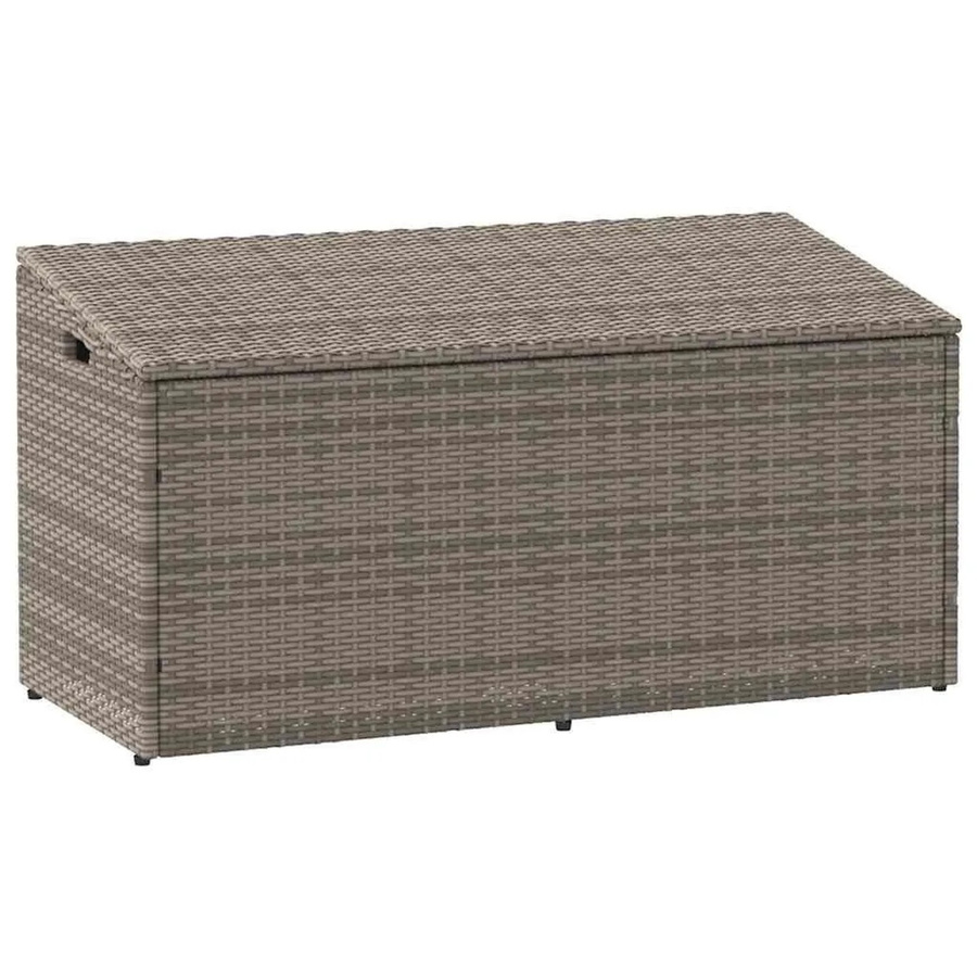 vidaXL Garten-Aufbewahrungsbox aus Poly-Rattan und Metall in Grau, B/T/H: 110 x 50 x 58 cm - Bild 2