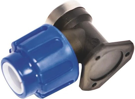 LUX-TOOLS Wandanschluss für PE-Rohre Ø 25 mm x 24,1 mm mit 3/4 Zoll Schnellkupplung, Blau - Bild 1