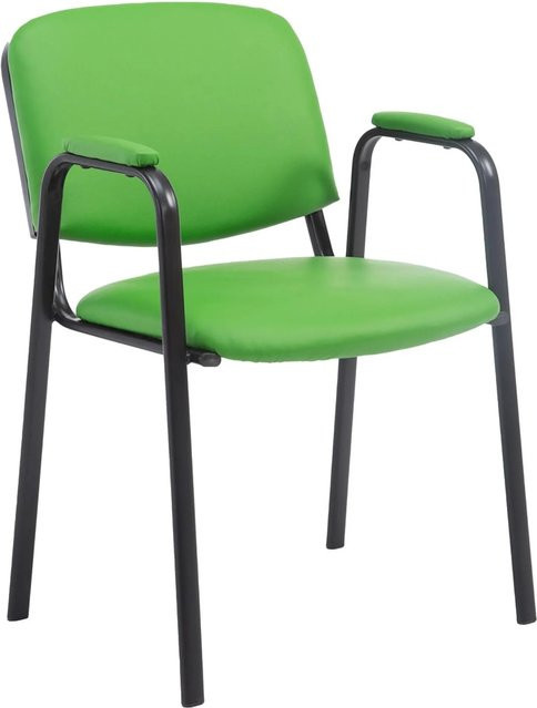 DELUKE Besucherstuhl ZAGREB Konferenzstuhl aus Kunstleder in Grün, B/T/H: 53 x 55 x 79 cm - Bild 1