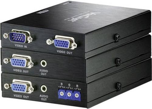 ATEN VanCryst VE170-AT-G Audio/Video Extender Set für VGA und 3,5 mm Klinke über RJ45 Netzwerkkabel in Schwarz, Reichweite bis 300 m - Bild 2