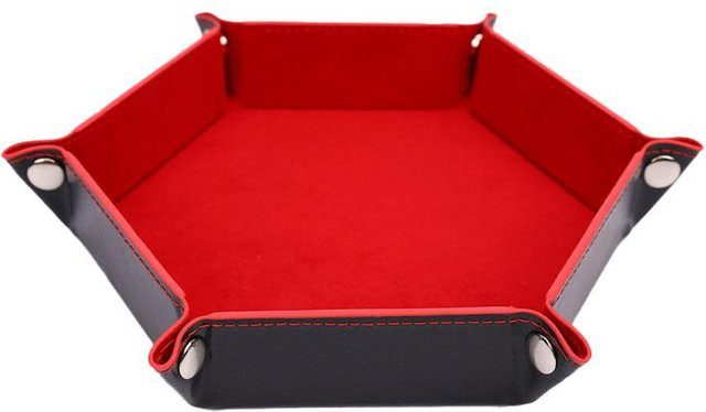 Atelierray Würfeltablett, PU Leder, rot, klappbar, sechseckig - Bild 1
