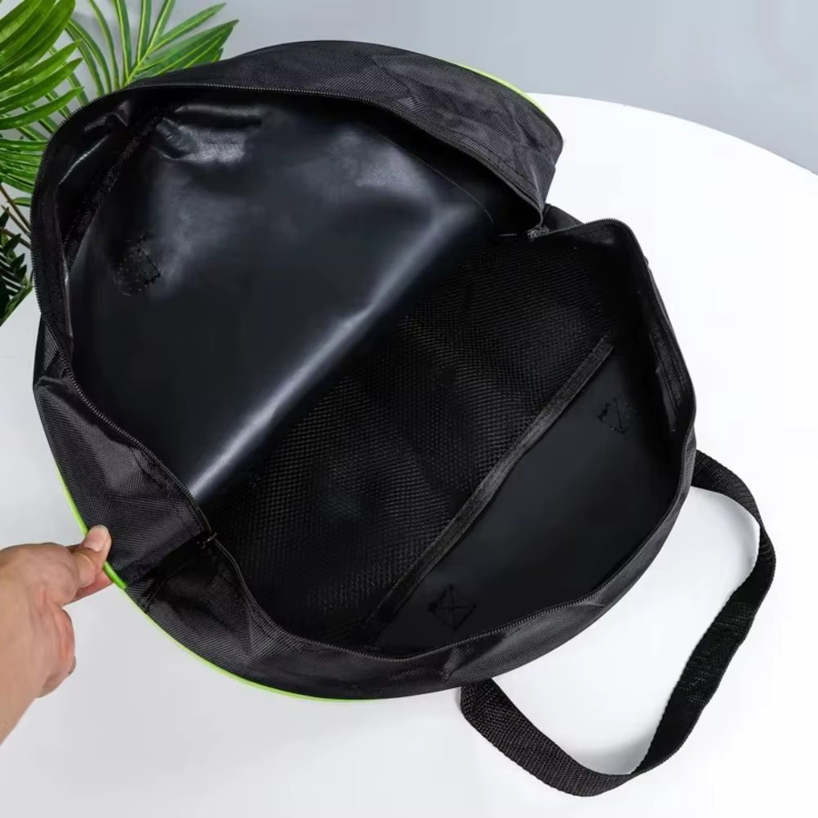 Wasserdichte Auto-Ladekabel-Tasche aus Oxford-Gewebe in Schwarz-Grün als runder Organizer für Elektrofahrzeug-Werkzeuge - Bild 2