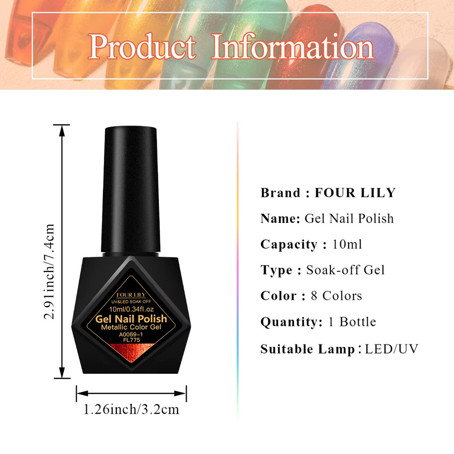 Four Lily Metallic Gel Nagellack, 10 ml - Bild 5