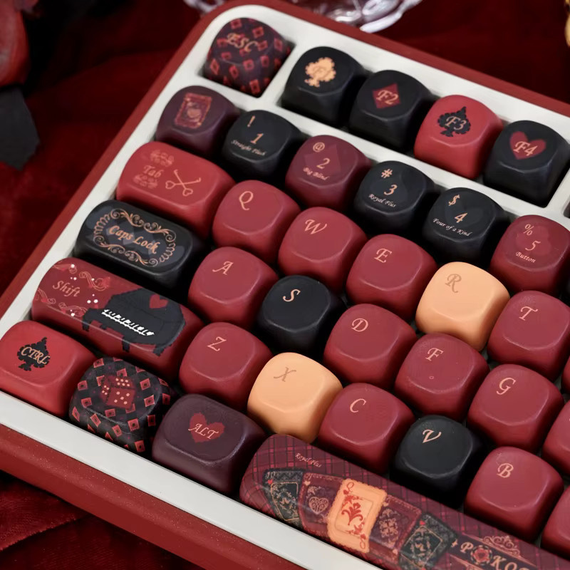 Individuelle Tastatur-Tastenkappen im Queen-Design mit 130 Tasten, MOA-Profil aus PBT-Material für MX-Switches, Mehrfarbig - Bild 5