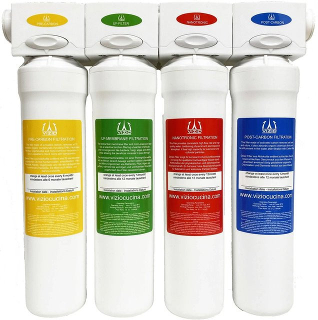 VIZIO Trinkwasserfilter Hauswasserfilter mit 4-stufigem Filtersystem in Weiß - Bild 1
