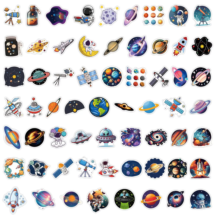 60 oder 120 Stück Exploration Universe Cartoon Aufkleber für Graffiti, Gepäck und Trinkflaschen in Multicolour - Bild 3