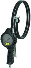 Riegler Hand-Reifenfüllmesser mit Hebelstecker, drehbar, geeicht, Manometer Ø 80 mm, Schwarz/Messing - Bild 1