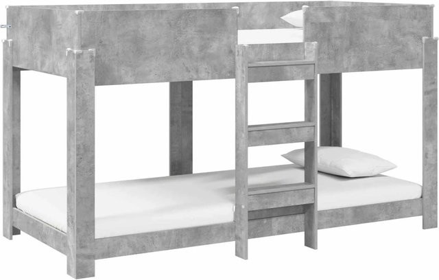 vidaXL Etagenbett für Kinder aus Holzwerkstoff in Betongrau, B/T/H: 90 x 200 cm - Bild 1
