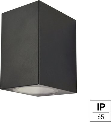 E2 Wandleuchte ASTER in Schwarz, moderne Außenleuchte für den Garten mit GU10 Fassung, IP65 wetterfest und Downlight-Funktion - Bild 1
