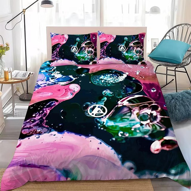 3-teiliges Bettwäsche-Set Rock Band Linkin Park mit Motiv, weiche Mikrofaser, Mehrfarbig, Breite: 140 cm, Länge: 210 cm - Bild 1