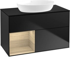 V&B Waschtischunterschrank Finion 100 in Schwarz lackiert, Breite: 100 cm, Höhe: 50,1 cm, Tiefe: 50,1 cm - Bild 1