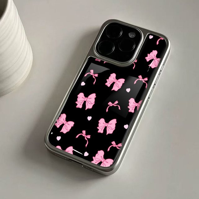 DecoPhone Handyhülle mit Prinzessin Schleife und Hydrogel-Rückplatte in Silber für iPhone 17 16 15 14 Pro Max - Bild 1