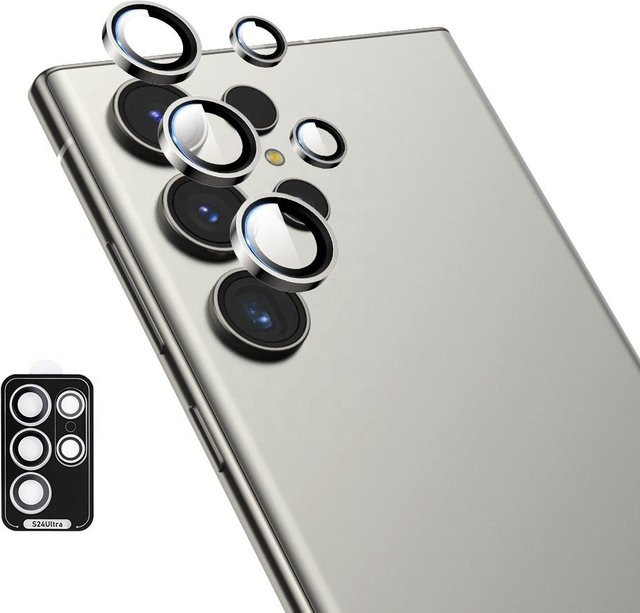 Kameraschutz für Samsung Galaxy S26 Ultra und S24 Plus aus Aluminiumlegierung und gehärtetem Glas in Grau - Bild 1