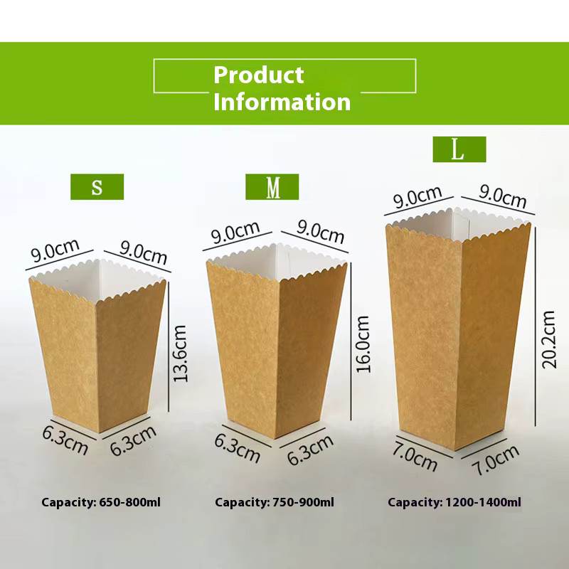 Braune Kraftpapier Popcorn-Boxen für Party und Hochzeit als Gastgeschenk-Beutel - Bild 1