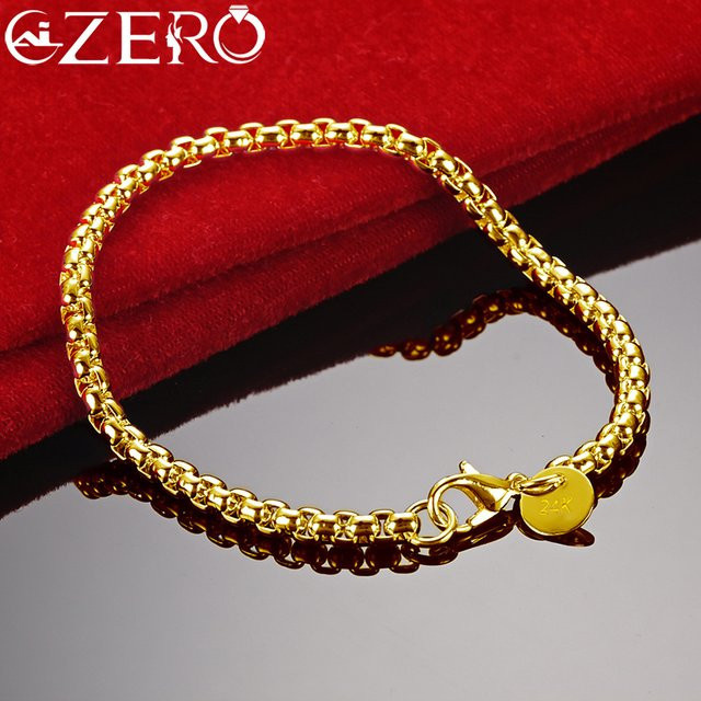 ALIZERO Armband, 925 Silber, Gold, 4mm, Unisex - Bild 1