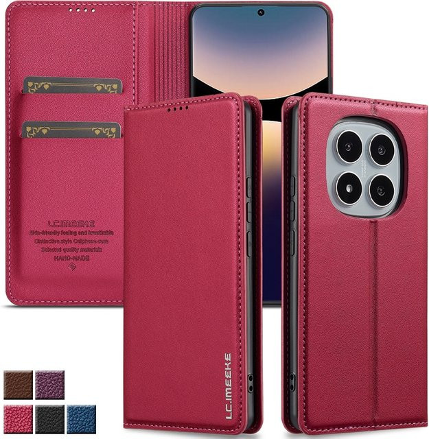 Magnetische Leder-Geldbörse Telefonhülle für Xiaomi Redmi Note 14 Pro Plus 13 12 11 12S 11S Flip Etui mit Kartensteckplätzen in Blau - Bild 1