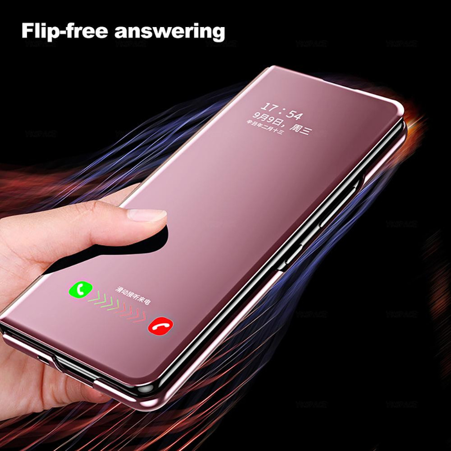 Samsung Galaxy Z Fold6 Klapphülle mit Spiegel und Ständer in Pink - Bild 1