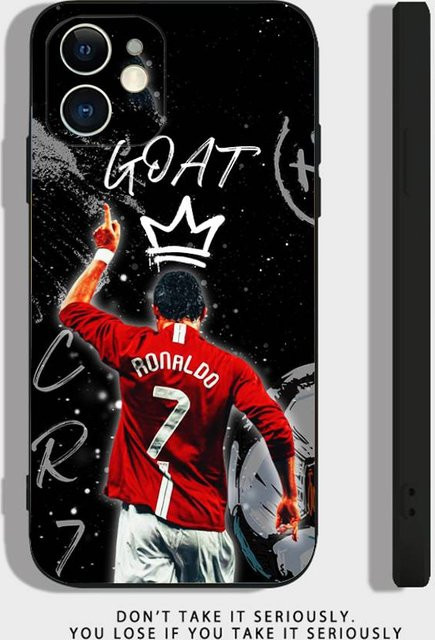 Stoßfeste Silikonhülle CR7 Fußball Design für Apple iPhone in Schwarz - Bild 1